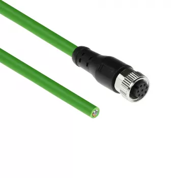 ACT Industrial 5,00 Meter Sensorkabel M12A 8-polig Buchse auf offenes Ende, Ultraflex TPE-Kabel, geschirmt