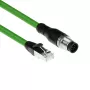 ACT Industrial 3,00 Meter Sensorkabel M12A 8-polig Stecker auf RJ45 Stecker, Ultraflex SF/UTP TPE Kabel, geschirmt