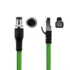 ACT Industrial 3,00 Meter Sensorkabel M12A 8-polig Stecker auf RJ45 Stecker, Ultraflex SF/UTP TPE Kabel, geschirmt