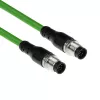 ACT Industrial 5,00 Meter Sensorkabel M12A 8-polig Stecker auf M12A 8-polig Stecker, Ultraflex TPE-Kabel, geschirmt