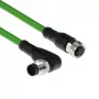 ACT Industrial 1,50 Meter Sensorkabel M12A 8-polig Stecker gewinkelt auf M12A Buchse, Ultraflex TPE-Kabel, geschirmt