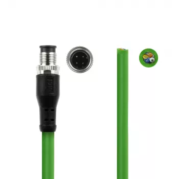 ACT Industrial 1,50 Meter Sensorkabel M12D 4-Pin Stecker auf offenes Ende, Superflex Xtreme TPE-Kabel, geschirmt