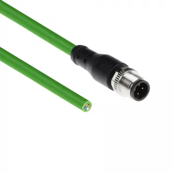 ACT Industrial 5,00 Meter Sensorkabel M12D 4-polig Stecker auf offenes Ende, Superflex Xtreme TPE-Kabel, geschirmt
