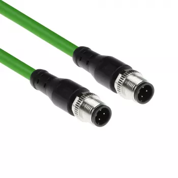 ACT Industrial 1,50 Meter Sensorkabel M12D 4-polig Stecker auf M12D 4-polig Stecker, Superflex Xtreme TPE-Kabel, geschirmt