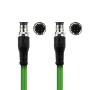 ACT Industrial 5,00 Meter Sensorkabel M12D 4-polig Stecker auf M12D 4-polig Stecker, Superflex Xtreme TPE-Kabel, geschirmt