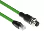 ACT Industrial 1,50 Meter Sensor-Kabel M12D 4-polig Buchse Chassis auf RJ45 Stecker, Superflex Xtreme TPE Kabel, geschirmt
