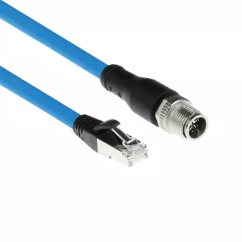 ACT Industrial 10,00 Meter Sensorkabel M12X 8-polig Stecker Chassis auf RJ45, Superflex SF/UTP TPE Kabel, geschirmt
