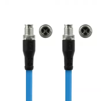 ACT Industrial 1,50 Meter Sensorkabel M12X 8-polig Stecker auf M12X 8-polig Stecker, Superflex SF/UTP TPE Kabel, geschirmt