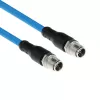 ACT Industrial 5,00 Meter Sensorkabel M12X 8-polig Stecker auf M12X 8-polig Stecker, Superflex SF/UTP TPE-Kabel, geschirmt