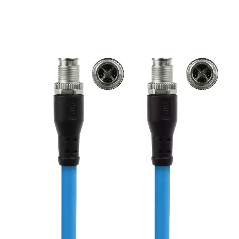 ACT Industrial 5,00 Meter Sensorkabel M12X 8-polig Stecker auf M12X 8-polig Stecker, Superflex SF/UTP TPE-Kabel, geschirmt