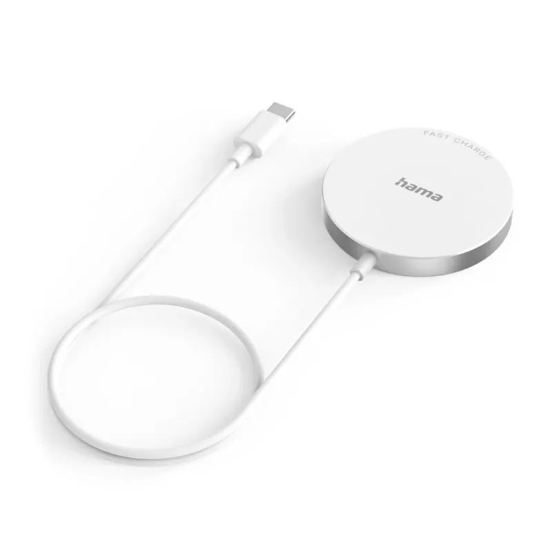Hama MagCharge FC15 Mobiltelefon, Smartphone Weiß USB Kabelloses Laden Schnellladung Innenbereich