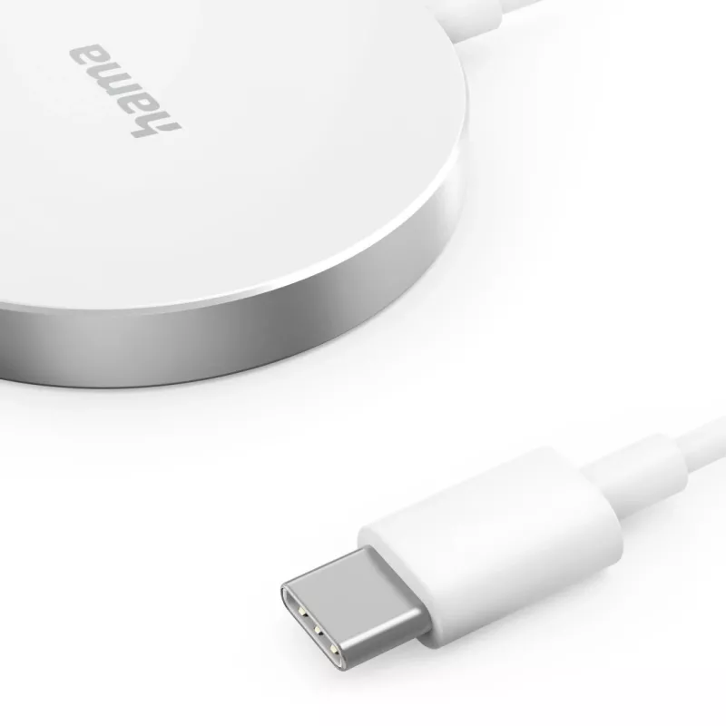 Hama MagCharge FC15 Mobiltelefon, Smartphone Weiß USB Kabelloses Laden Schnellladung Innenbereich