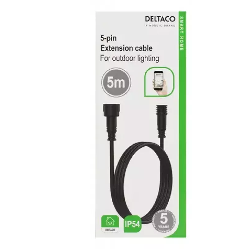 Stromkabel Deltaco SH-OLC01 Schwarz 5 m