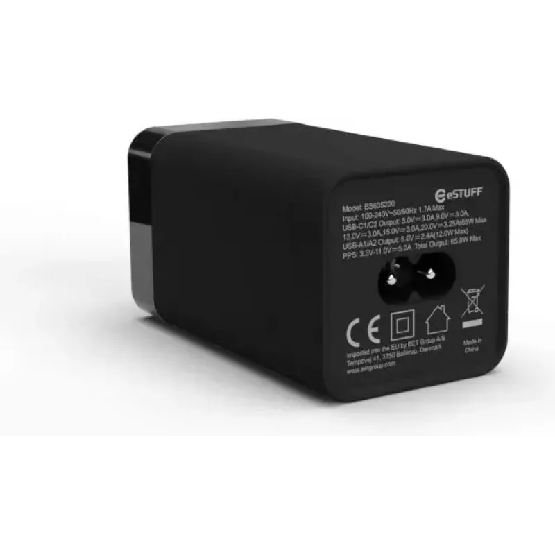Mobiler Geräteladegerät eSTUFF ES635200 Universal Schwarz 2 USB Type-C