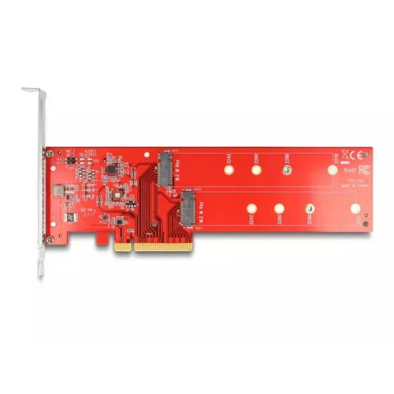 DeLOCK PCI Express x8 Karte auf 2 x interne NVMe M.2 Key M 110 mm Bifurcation Low Profile