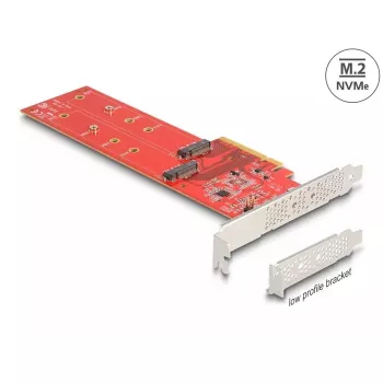 DeLOCK PCI Express x8 Karte auf 2 x interne NVMe M.2 Key M 110 mm Bifurcation Low Profile