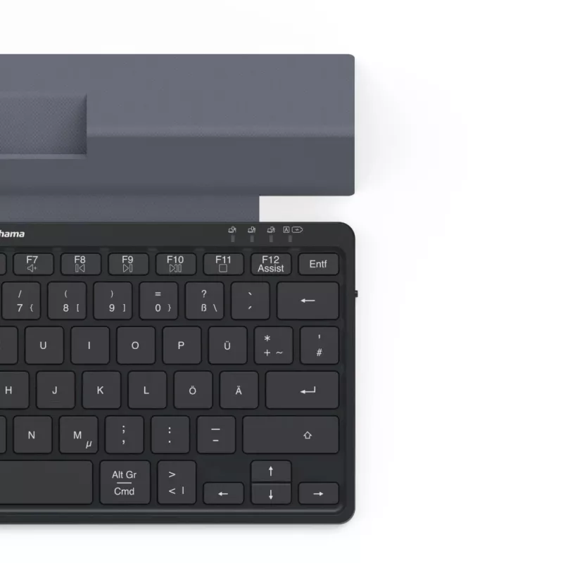 Hama Travel 600 QWERTZ German Bluetooth Schwarz, Dunkelgrau