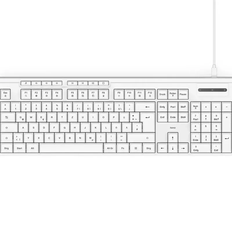 Hama CK-200 Tastatur Home/Office USB QWERTZ Deutsch Weiß