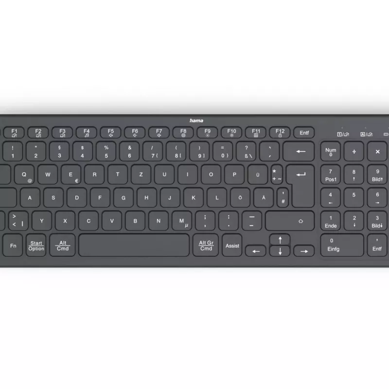 Hama WK-300 Tastatur Home/Office RF Wireless + Bluetooth QWERTZ Schwarz