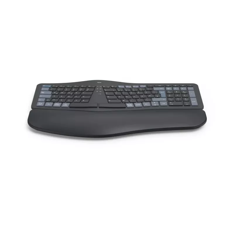 Hama WK-900 Ergo Tastatur Home/Office RF Wireless + Bluetooth QWERTZ Deutsch Schwarz, Blau, Dunkelgrau