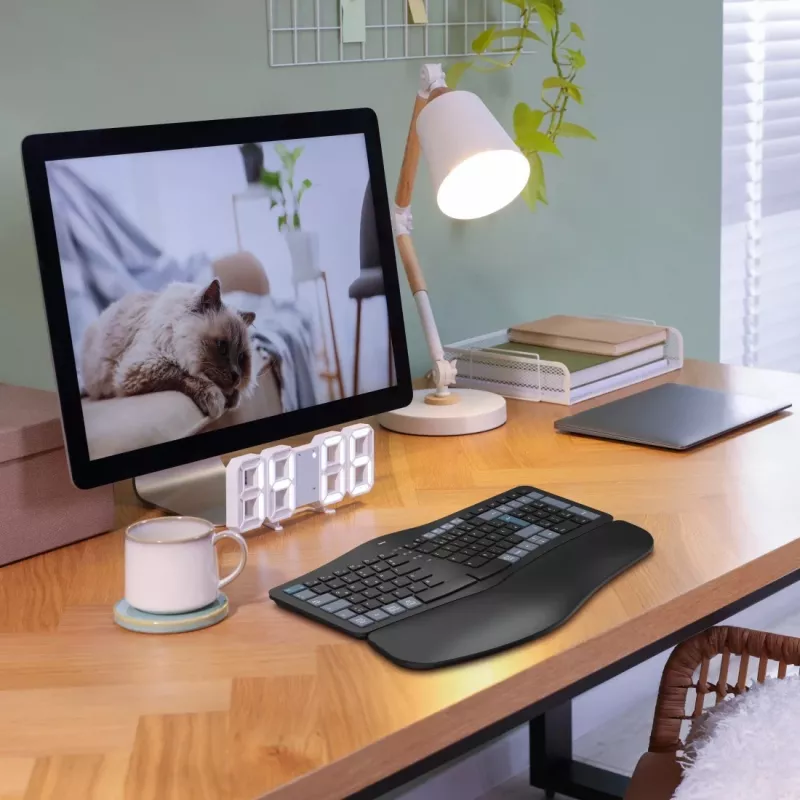Hama WK-900 Ergo Tastatur Home/Office RF Wireless + Bluetooth QWERTZ Deutsch Schwarz, Blau, Dunkelgrau