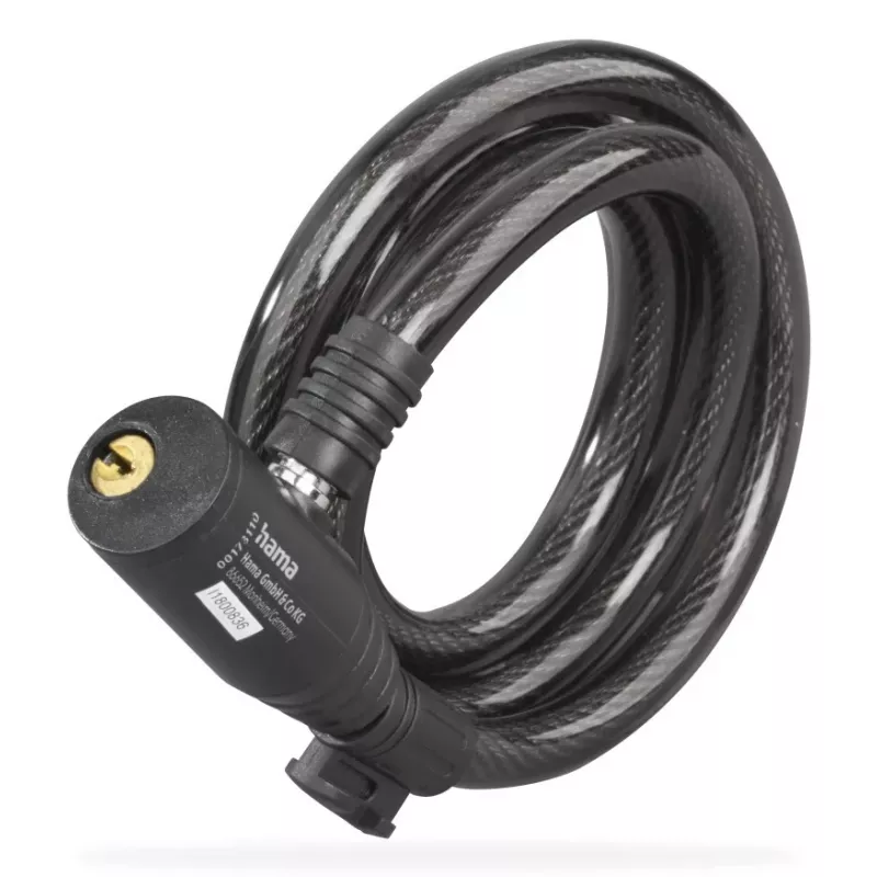 Hama 00178136 Fahrradschloss Schwarz 1200 mm Kabelschloss