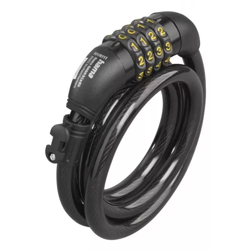 Hama 00178135 Fahrradschloss Schwarz 1200 mm Kabelschloss