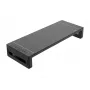 Monitorständer EQUIP ergonomischer Monitorständer mit USB (USB-A x4, USB-C x1), freistehend, 25 kg, schwarz