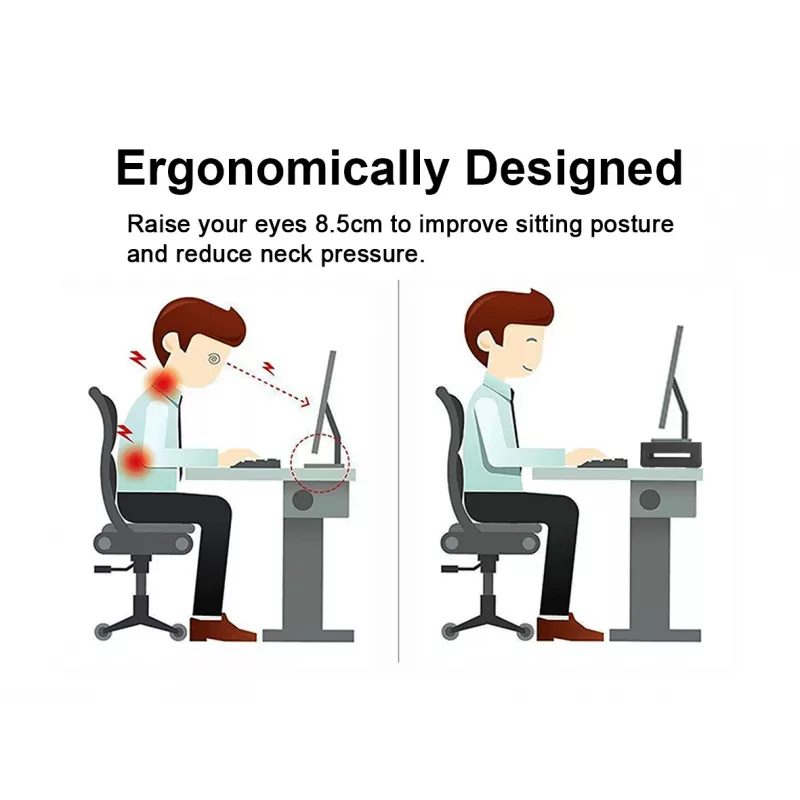 Monitorständer EQUIP ergonomischer Monitorständer mit USB (USB-A x4, USB-C x1), freistehend, 25 kg, schwarz