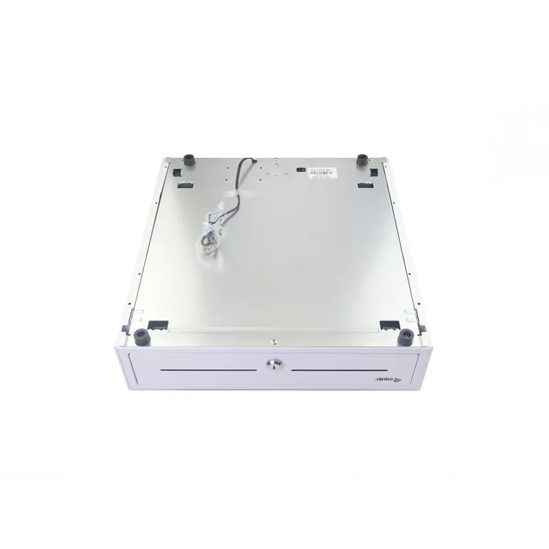 Kassenschublade EQUIP 351011, manuelle/automatische Kassenschublade, 4 Geldschein- / 8 Münzfächer, Metall, weiß, 420×405×110 mm