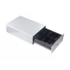 Equip Kassenschublade für Kassensysteme (POS), 4 Geldschein-/4 Münzfächer, herausnehmbare Münzschlitze, RJ11-Anschluss, Aluminium