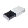 Equip Kassenschublade für Kassensysteme (POS), 4 Geldschein-/4 Münzfächer, herausnehmbare Münzschlitze, RJ11-Anschluss, Aluminium