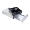 Equip Kassenschublade für Kassensysteme (POS), 4 Geldschein-/4 Münzfächer, herausnehmbare Münzschlitze, RJ11-Anschluss, Aluminium