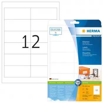 Selbstklebendes Druckeretikett HERMA Labels Premium A4 97x42,3 mm