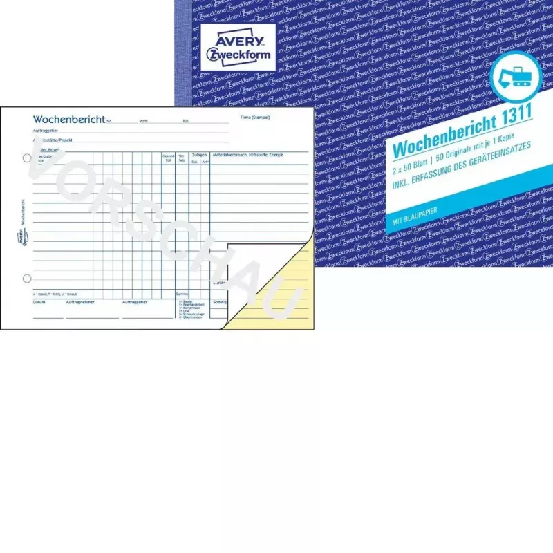 Buchhaltungsformular/Heft A5 Avery 1311 50 Seiten