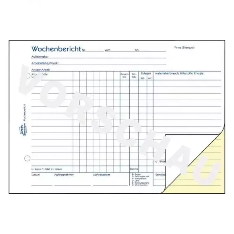 Buchhaltungsformular/Heft A5 Avery 1311 50 Seiten