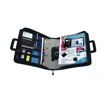 WEDO personal organizer 58 601 — Dokumentenmappe aus Kunststoff und Polyester für A4 mit Visitenkartenfach, schwarz