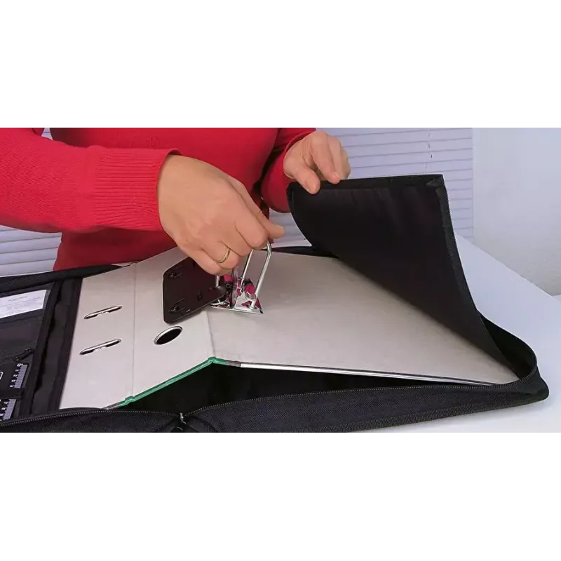 WEDO personal organizer 58 601 — Dokumentenmappe aus Kunststoff und Polyester für A4 mit Visitenkartenfach, schwarz
