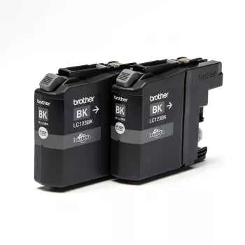 Brother LC123BK 2er-Pack, Schwarz, Pigmentbasierte Tinte, 1 Stk., 600 Seiten, 600 Seiten, Multipack
