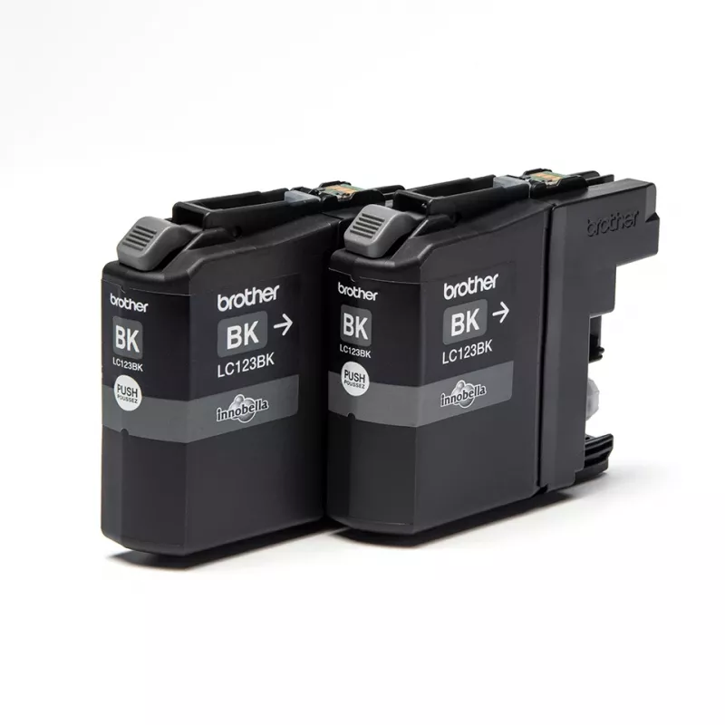 Brother LC123BK 2er-Pack, Schwarz, Pigmentbasierte Tinte, 1 Stk., 600 Seiten, 600 Seiten, Multipack