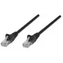 Intellinet Netzwerk-Patchkabel, Cat5e, 0,25 m, Schwarz, CCA, U/UTP, PVC, RJ45, vergoldete Kontakte, rastnasenschutz, Knickschutztülle, lebenslange Garantie
