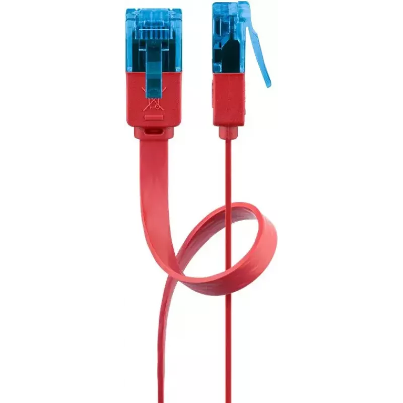 Flaches Patchkabel Goobay CAT 6A U/UTP Rot 0,5 m