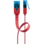Flaches Patchkabel Goobay CAT 6A U/UTP Rot 0,5 m