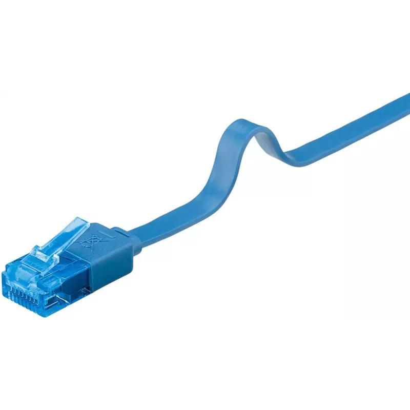 Flaches Patchkabel Goobay CAT 6A U/UTP Blau 1m