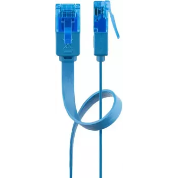 Flaches Patchkabel Goobay CAT 6A U/UTP Blau 1m
