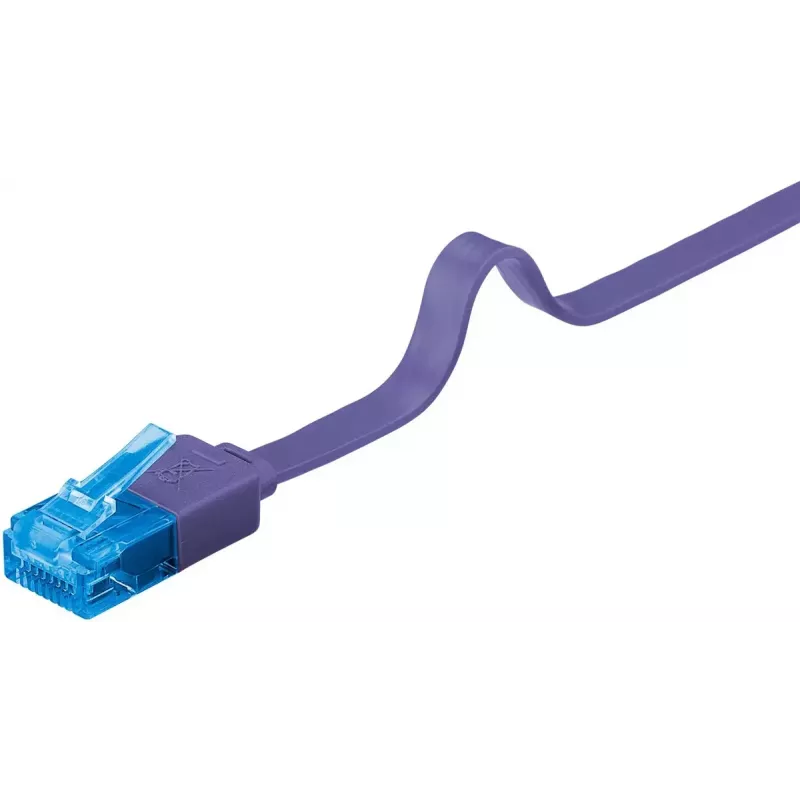 Flach-Patchkabel Goobay CAT 6A U/UTP Violett 1m