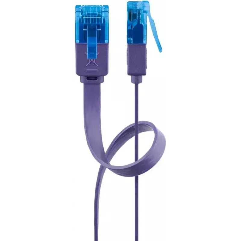 Flach-Patchkabel Goobay CAT 6A U/UTP Violett 1m