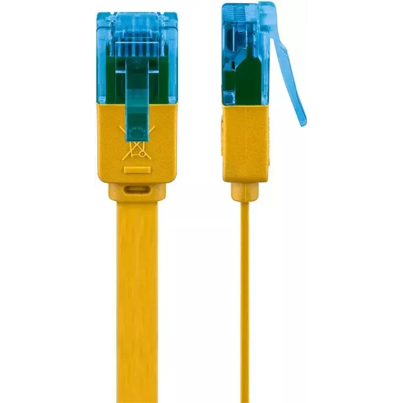 Flaches Patchkabel Goobay CAT 6A U/UTP Gelb 2m