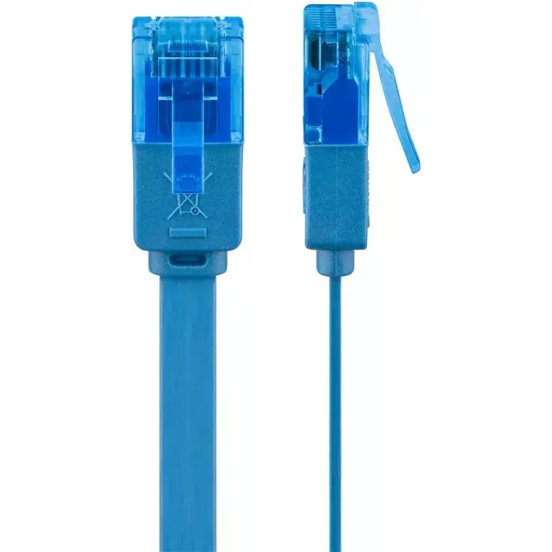 Flach-Patchkabel Goobay CAT 6A U/UTP Blau 3m
