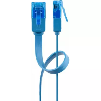 Flach-Patchkabel Goobay CAT 6A U/UTP Blau 3m